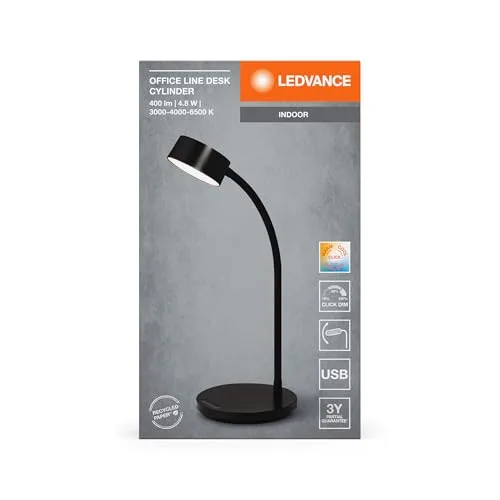 LEDVANCE ▫️ Office Line Desk Cylinder 4,8 W, CCT, regulável, preto 5