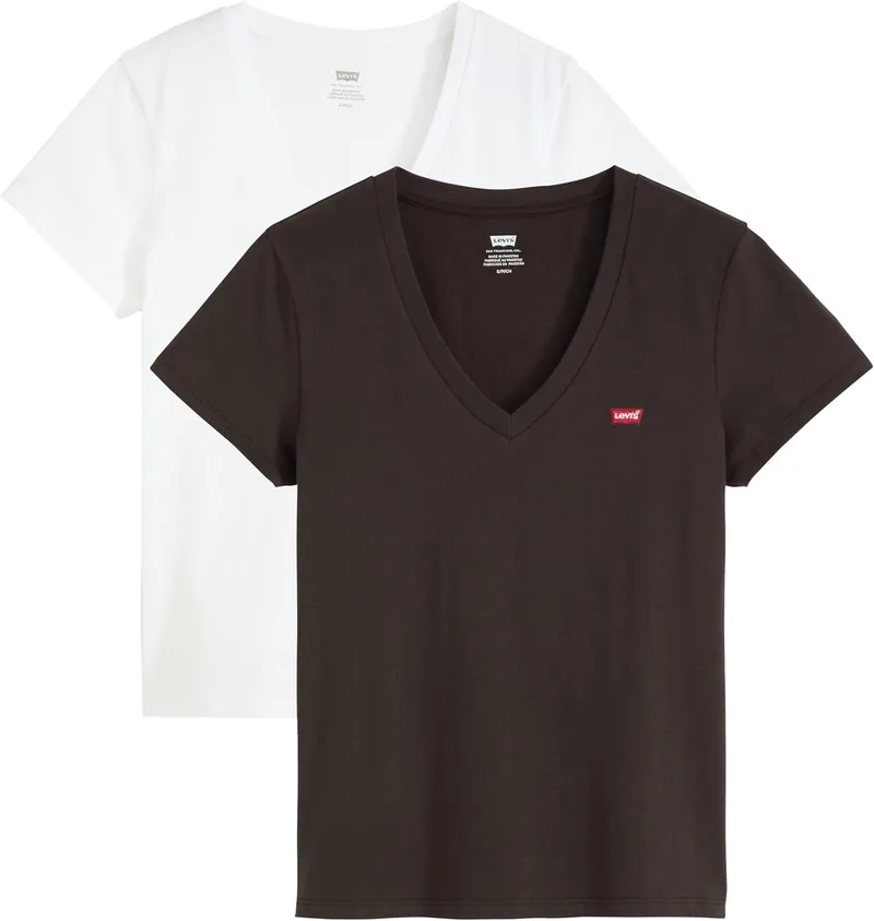 Levi's ▫️ 2pack Vneck Tees Camiseta de Mulher (Conjunto de 2)