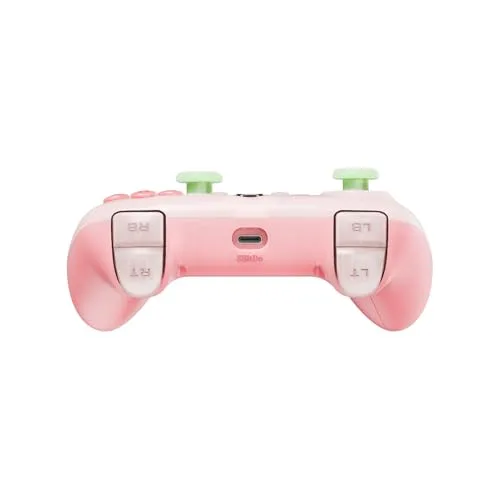 8Bitdo ▫️ Controlador com fio Ultimate Mini para Xbox com anel de iluminação RGB «Fire Ring», joysticks e gatilhos com efeito Hall, para Xbox Series X|S, Xbox One, Windows 10/11 - Licenciado oficialmente (rosa translúcido) 3