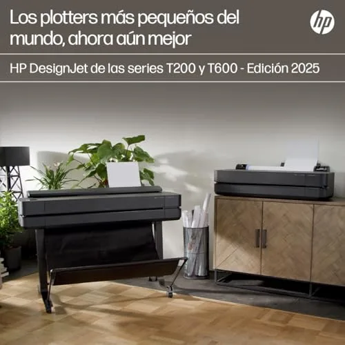 HP ▫️ DesignJet T630, 61 cm (5HB09D), Impressora de grande formato, plotter, padrão A4-A1, 76 impressões A1/h, Wi-Fi, Ethernet, USB, 2400 x 1200 dpi, metal reciclado, edição 2025, garantia de 1 ano, Click, preto 3