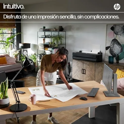HP ▫️ DesignJet T630, 61 cm (5HB09D), Impressora de grande formato, plotter, padrão A4-A1, 76 impressões A1/h, Wi-Fi, Ethernet, USB, 2400 x 1200 dpi, metal reciclado, edição 2025, garantia de 1 ano, Click, preto 4