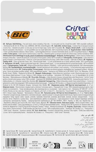 BIC ▫️ Cristal Multicolour Canetas de ponta larga (1,6 mm) Conjunto de formato especial - Cores clássicas, néon e divertidas, sortidas, embalagem de 27 2
