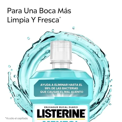 Listerine ▫️ Mentol Sabor Suave, Enxaguante Oral 0% de Álcool, 750 ml, 4 unidades 3