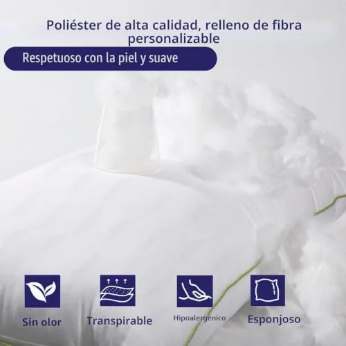 HKYLRAN ▫️ Roupa de cama - Conjunto de 2 almofadas para dormir (40 x 80 cm, respiráveis) 2