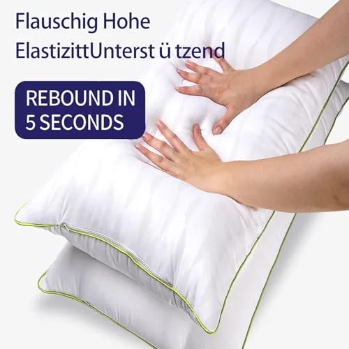HKYLRAN ▫️ Roupa de cama - Conjunto de 2 almofadas para dormir (40 x 80 cm, respiráveis) 3