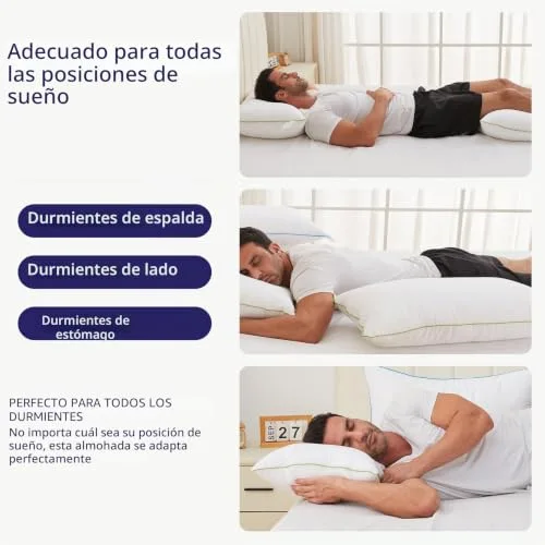 HKYLRAN ▫️ Roupa de cama - Conjunto de 2 almofadas para dormir (40 x 80 cm, respiráveis) 6