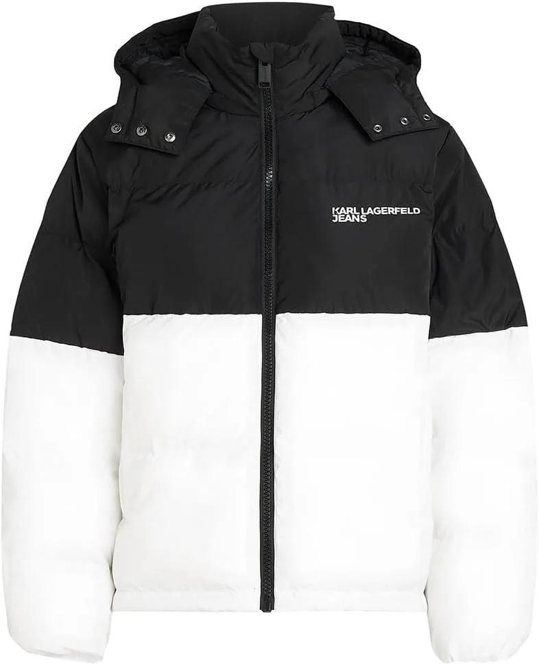 KARL LAGERFELD JEANS ▫️ Mulher Casaco Puffer com Padrão em Blocos