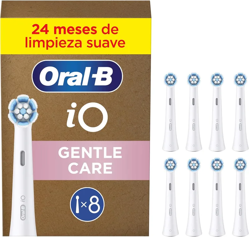 Oral-B ▫️ iO Gentle Care - Cabeças de escova de substituição originais, brancas, embalagem de 8