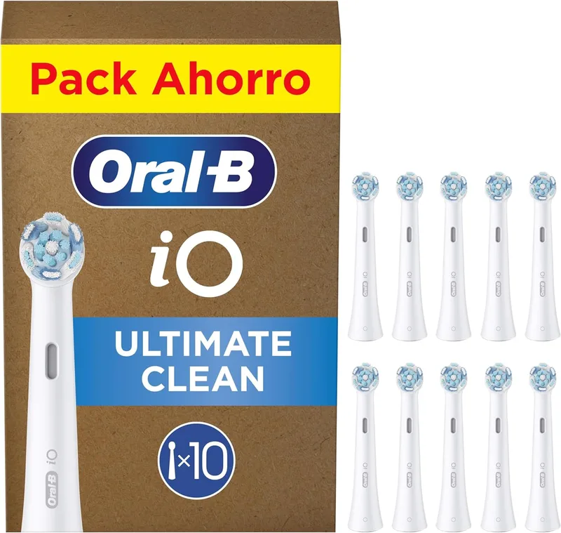 Oral-B ▫️ Recargas Originais iO Ultimate Clean, Brancas, Embalagem de 10 | Cabeças de substituição para escovas de dentes elétricas iO, Remoção da placa bacteriana, Limpeza profunda