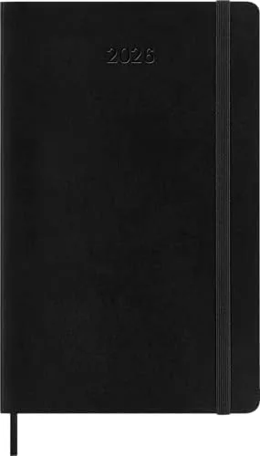 Moleskine ▫️ Agenda Semanal Agenda Semanal 2026 – 12 meses com espaço para notas, com capa mole e fecho elástico, formato grande 13 x 21 cm, cor preta 3