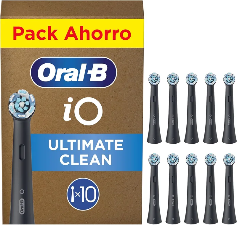 Oral-B ▫️ Series iO Ultimate Clean Original Replacement Toothbrush Heads, Pack of 10 Black Refills for iO Electric Toothbrushes, Deep Plaque Removal