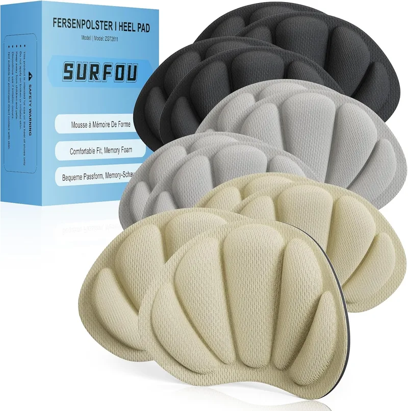 SURFOU ▫️ Heel Pads, almofadas auto-adesivas anti-riscos, palmilhas de espuma viscoelástica, protetor anti-derrapante do calcanhar, unissexo, para grandes dimensões, 6 pares