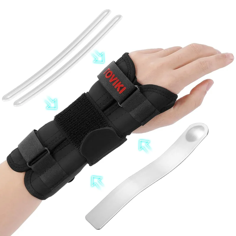 TOVIKI ▫️ Pulseira ajustável para o túnel do carpo com 1 férula e 2 barras de apoio - Pulseira ortopédica metacarpiana, suporte para a mão para entorses, artrite e distensões, para aliviar a dor