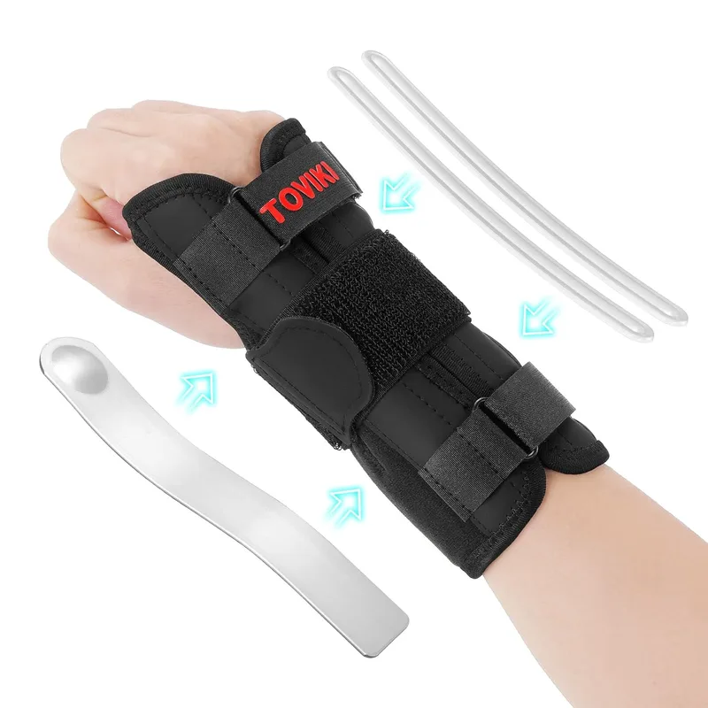TOVIKI ▫️ Correia para o pulso Túnel cárpico com 1 tala 2 barras de apoio e abertura macia para o polegar, correia ortopédica para o pulso para entorses artrite tendinite Correia para o pulso para homens e mulheres (direita)