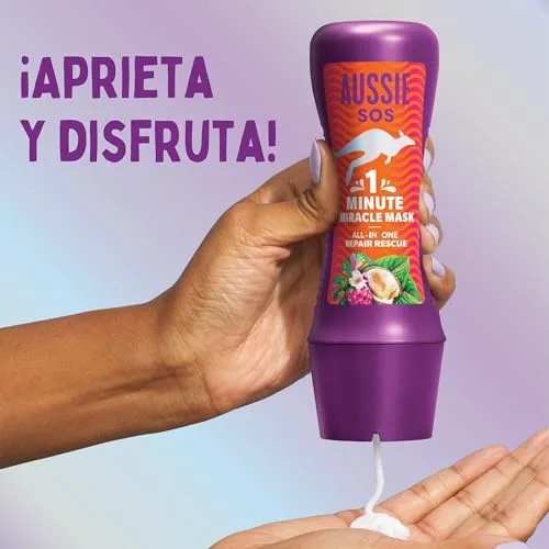 Aussie ▫️ SOS Repair&Revive Champô + Máscara + Spray Protetor Térmico para o Cabelo 6