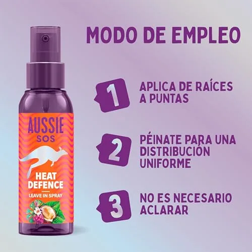 Aussie ▫️ SOS Repair&Revive Champô + Máscara + Spray Protetor Térmico para o Cabelo 7