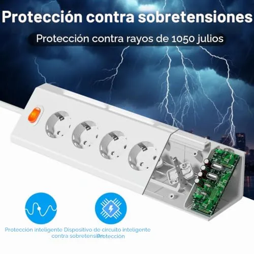 AUOPLUS ▫️ Multitomas com USB, com 5 tomadas elétricas e 4 portas USB 4