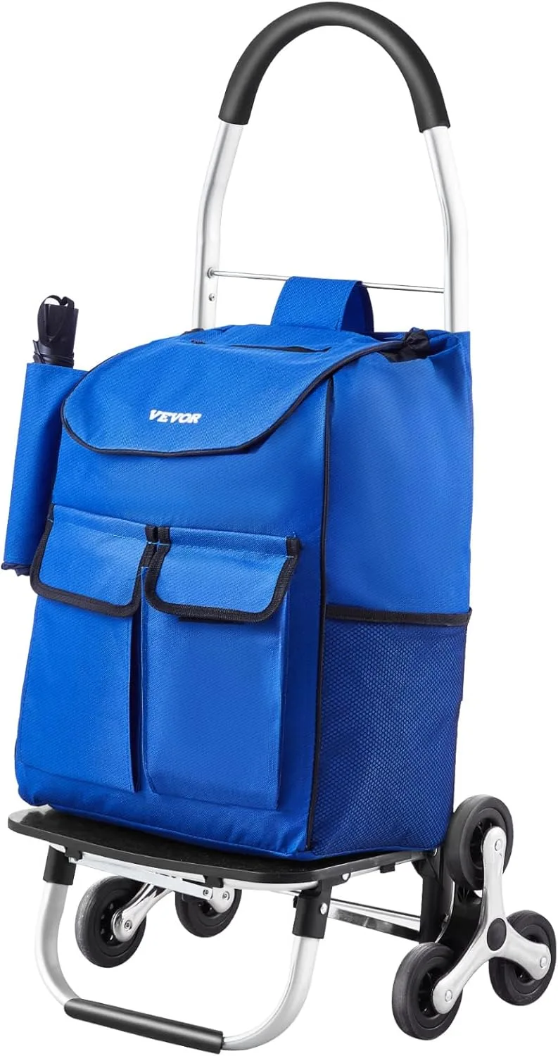 VEVOR ▫️ Carrinho de compras dobrável de 36 L, com 6 rodas, para subir escadas, 445 x 375 x 990 mm. Saco de armazenamento em tecido Oxford para compras, escritório, mudanças, transporte, atividades ao ar livre e lavandaria