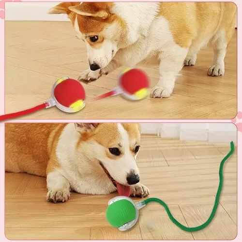 SORNEICDR ▫️ Nova bola interativa para gatos, bola de brincar interativa de 360°, bola inteligente com rolamento automático para gatos e cães (vermelha) 2