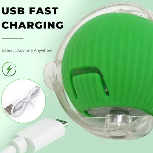 SORNEICDR ▫️ Nova bola interativa para gatos, bola de brincar interativa de 360°, bola inteligente com rolamento automático para gatos e cães (vermelha) 5
