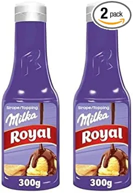 Royal ▫️ Milka Xarope, Chocolate de Leite, Pote de 300 g (Embalagem de 2)