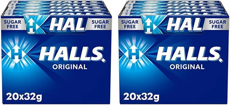 HALLS ▫️ Eucalipto - Rebuçados - Caixa com 20 palitos de 32 g (Embalagem de 2)