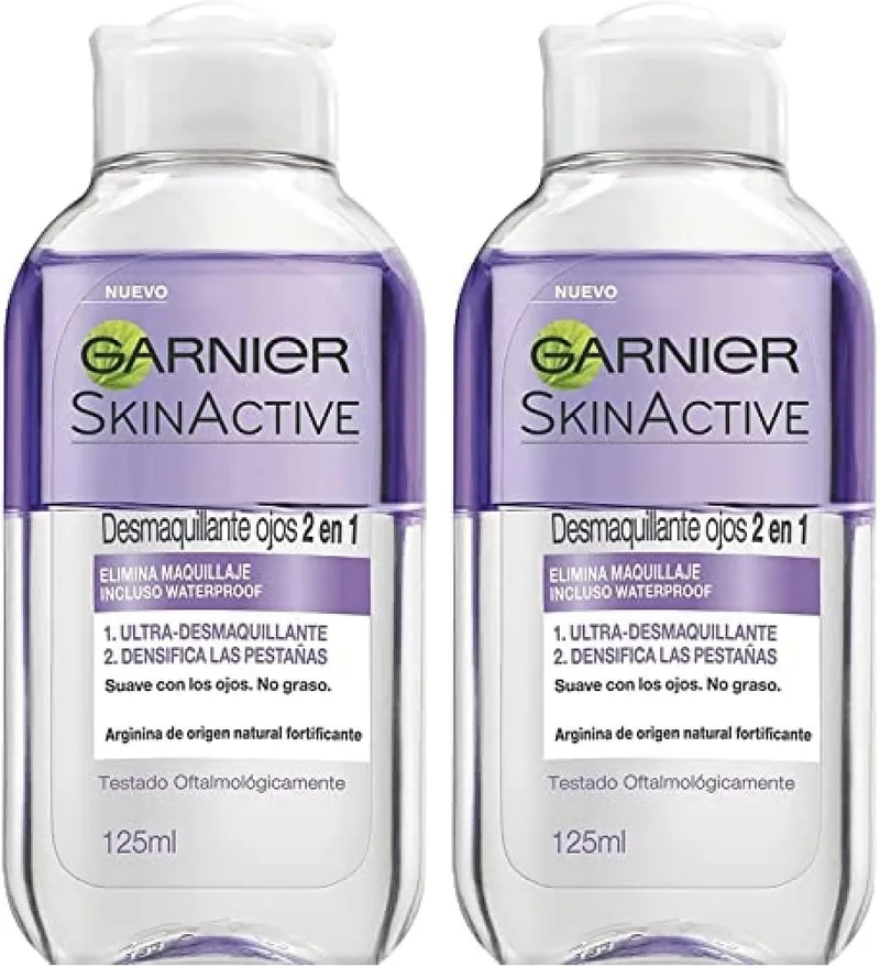 Garnier ▫️ Desmaquilhante 2 em 1 Skin Active - 125 ml (Embalagem de 2)