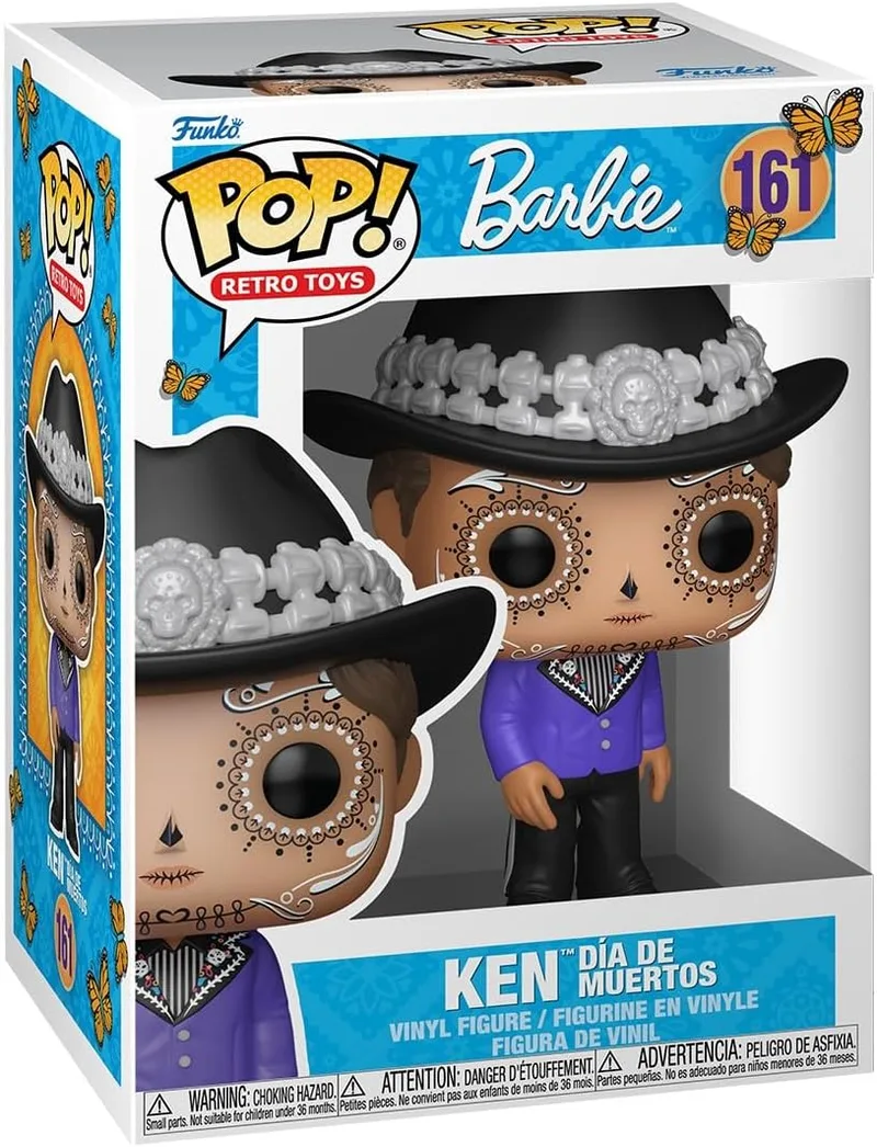 Funko ▫️ Pop! Retro Toys: Barbie Dia dos Mortos - Ken - Figura de vinil colecionável - Ideia para presente - Produto oficial - Brinquedos para crianças e adultos - Ad Icons Fans