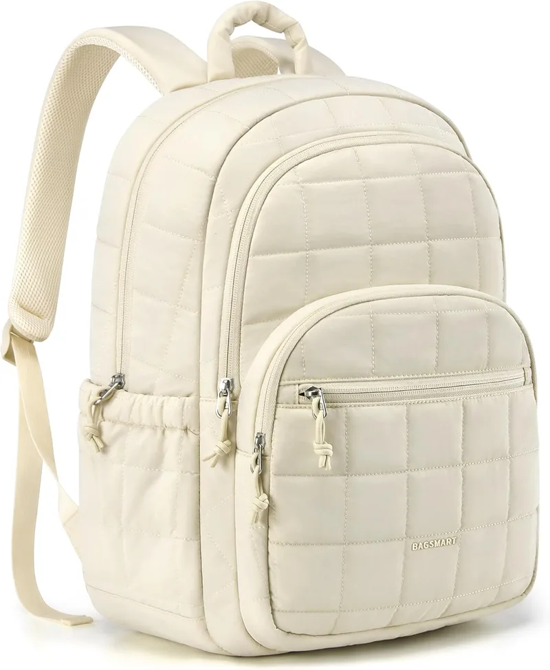 bagsmart ▫️ Mochila para portátil para mulher, mochila acolchoada para uso diário, bolsa impermeável para portátil de 15,6 polegadas, viagem universitária