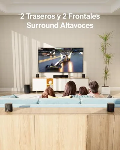 ULTIMEA ▫️ Barra de Som de 7.1 canais para TV, Sistema de Som Surround para Cinema em Casa, 4 altifalantes surround, subwoofer de 4", controlo por aplicação, equalizador ajustável, Bluetooth 5.3, Aura A40 3