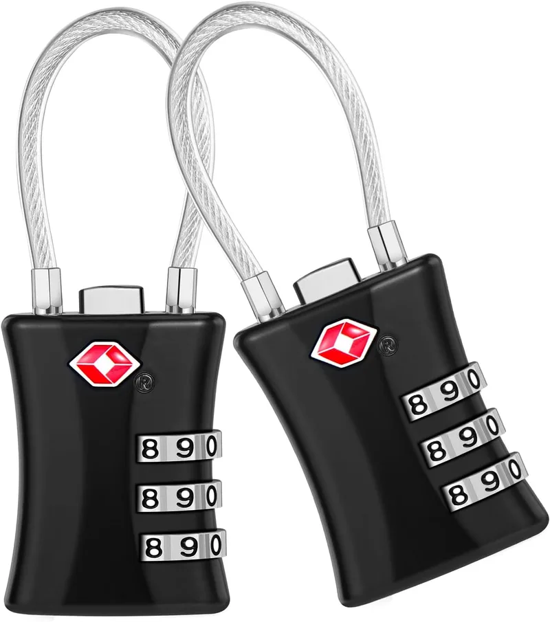 Blendura ▫️ Travel Luggage Padlock, 2 Pack TSA Padlock, cadeado de combinação de 3 dígitos, adequado para ginásio, bagagem, bagagem de viagem, mochilas, bagagem