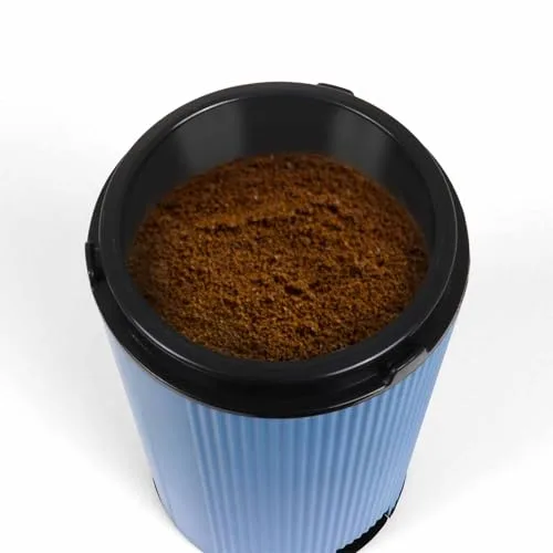 Jata ▫️ JEML1150 - Moedor de café elétrico de 150 W, moedor para café, especiarias e sementes, lâminas em aço inoxidável, recipiente com capacidade para 55 g, tampa transparente, design compacto 3