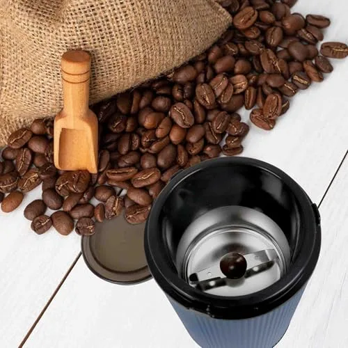 Jata ▫️ JEML1150 - Moedor de café elétrico de 150 W, moedor para café, especiarias e sementes, lâminas em aço inoxidável, recipiente com capacidade para 55 g, tampa transparente, design compacto 7