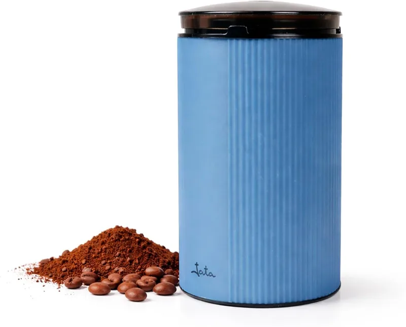 Jata ▫️ JEML1150 - Moedor de café elétrico de 150 W, moedor para café, especiarias e sementes, lâminas em aço inoxidável, recipiente com capacidade para 55 g, tampa transparente, design compacto