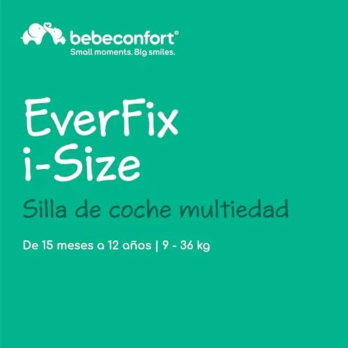 Bebeconfort ▫️ Ever Fix i-Size – Cadeira auto com sistema Isofix, grupo 123, reclinável em 4 posições, com proteções laterais, para crianças dos 15 meses aos 12 anos, Tinted Black 2