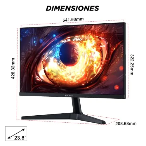 KOORUI ▫️ Monitor de jogos de 24", 170 Hz, para PC, ecrã FHD, Adaptive Sync, HDMI 1.4 6