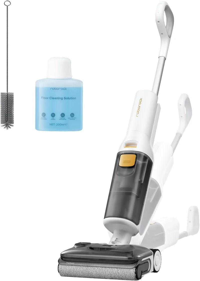 roborock ▫️ F25 GT Gen 2 Aspirador a seco e a húmido de 20 000 Pa | Aspirador-esfregona sem fio, autolimpeza a 90 °C e secagem, Limpeza de bordas, design plano de 180°, compacta (12,5 cm)