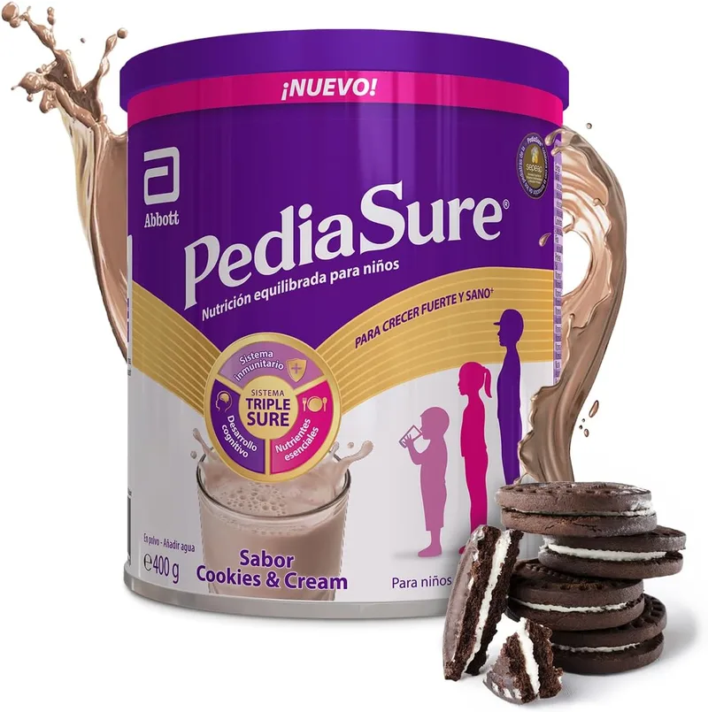 PediaSure ▫️ Sabor a Bolachas e Natas - Suplemento Alimentar Infantil com Proteínas, Vitaminas e Minerais - 400 gramas