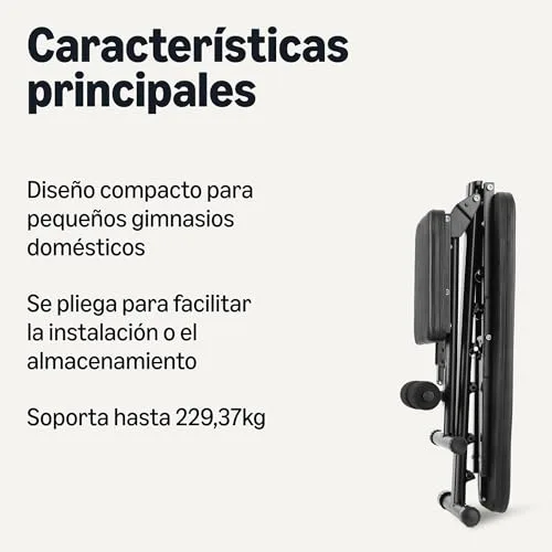 Amazon Basics ▫️ Banco de musculação ajustável para treino, dobrável, para ginásio em casa, Preto, 135 x 38 x 116 cm 2