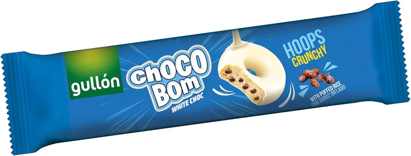 Gullón ▫️ Choco Bom Hoops Bolachas de Chocolate Branco 128g