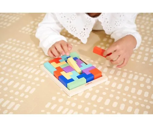 Eichhorn ▫️ Jogos – Conjunto de moldes com moldura de madeira, 30 pedras com formas para classificar, dimensões (incluindo a moldura): 13,5 x 17 cm, madeira de bétula, a partir dos 3 anos 2