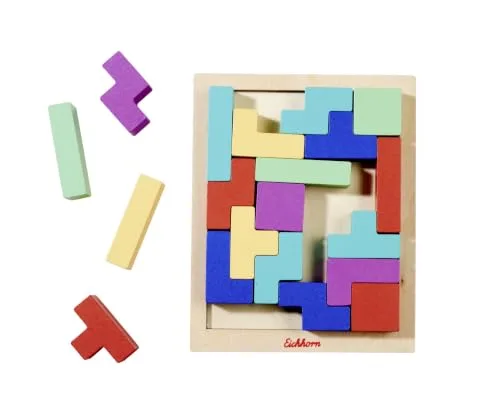 Eichhorn ▫️ Jogos – Conjunto de moldes com moldura de madeira, 30 pedras com formas para classificar, dimensões (incluindo a moldura): 13,5 x 17 cm, madeira de bétula, a partir dos 3 anos 5