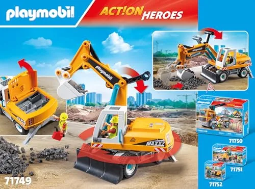 PLAYMOBIL ▫️ Action Heroes | Grande Escavadora | Brinquedos de construção para crianças | Conjunto de Escavadora | para crianças a partir dos 4 anos | 71749 4