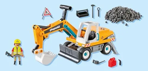 PLAYMOBIL ▫️ Action Heroes | Grande Escavadora | Brinquedos de construção para crianças | Conjunto de Escavadora | para crianças a partir dos 4 anos | 71749 5