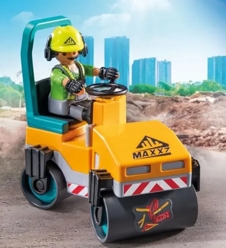 PLAYMOBIL ▫️ Action Heroes | Obras rodoviárias | Brinquedos de construção para crianças | Conjunto de construção | para crianças a partir dos 4 anos | 71751 3
