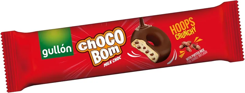 Gullón ▫️ Choco Bom Hoops Biscoitos de Chocolate ao Leite 128g