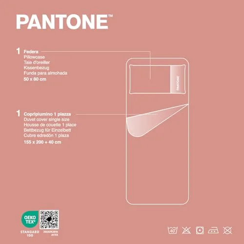 osama home ▫️ Pantone™ – Conjunto de colcha individual de algodão para cama individual, composto por uma colcha de 155 x 200 cm, com aba de 40 cm + fronha de 50 x 80 cm, conjunto de colcha 3