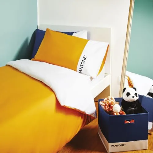 osama home ▫️ Pantone™ – Conjunto de colcha individual de algodão para cama individual, composto por uma colcha de 155 x 200 cm, com aba de 40 cm + fronha de 50 x 80 cm, conjunto de colcha 5