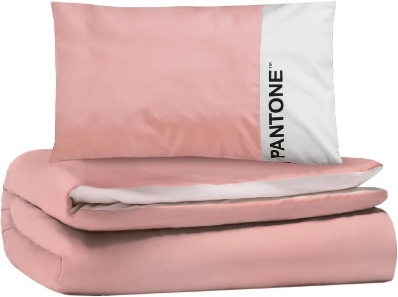 osama home ▫️ Pantone™ – Conjunto de colcha individual de algodão para cama individual, composto por uma colcha de 155 x 200 cm, com aba de 40 cm + fronha de 50 x 80 cm, conjunto de colcha