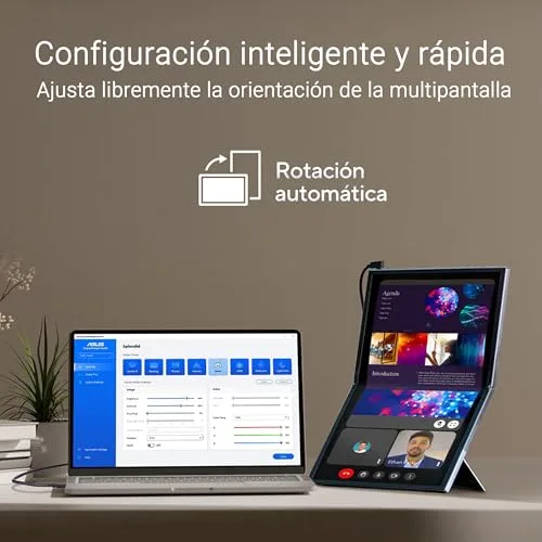 ASUS ▫️ ZenScreen Fold OLED MQ17QH Monitor portátil OLED QHD, 2560x1920, 17,3 polegadas, tecnologia dobrável, DisplayHDR 500, 100% DCI-P3, USB Tipo C, Mini-HDMI, orifício para tripé, suporte, FSC 4